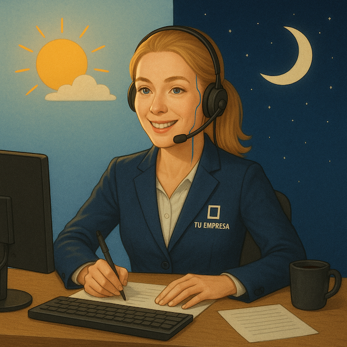 Agente IA disponible 24/7 para atención de llamadas