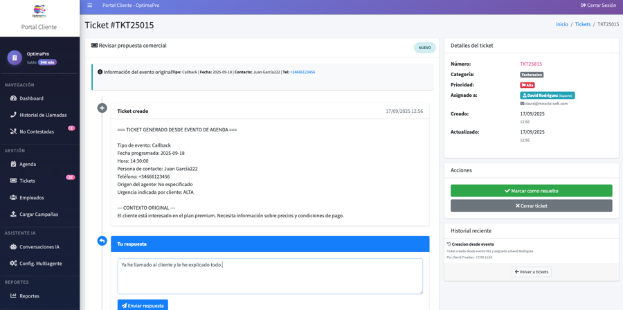 Sugerencias automáticas de respuesta a tickets